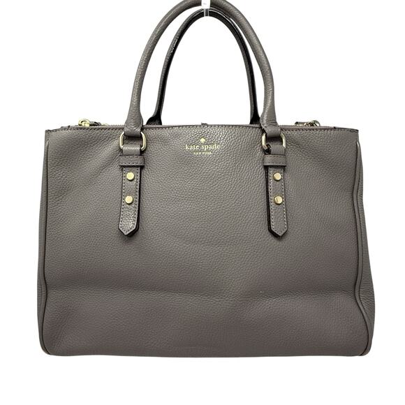 KATE SPADE Mulberry Street Gray Pebbled Leather Classic Handbag Purse READ - Picture 1 of 16